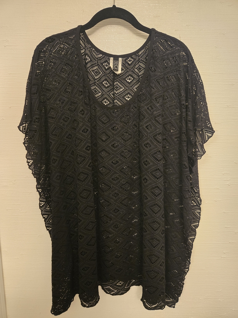 BECCA Black Crochet Swim Cover-Up Dress